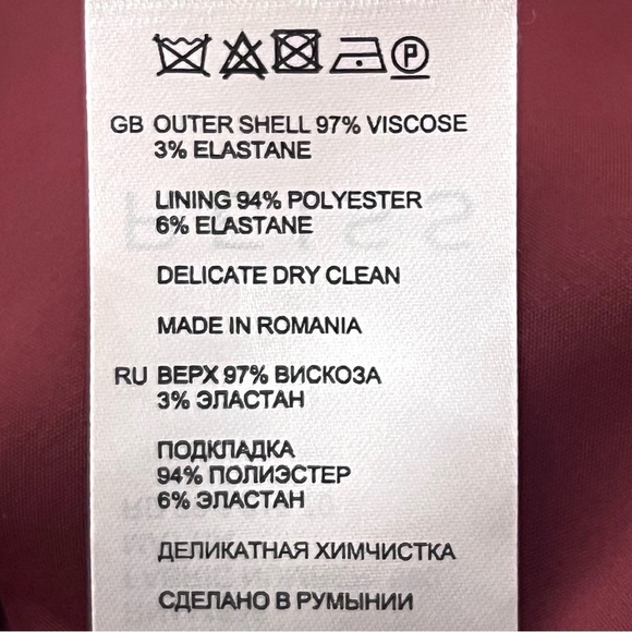 Reiss Sleeveless Sheath Shift Dress in Maroon - Size 2 - Picture 4 of 5